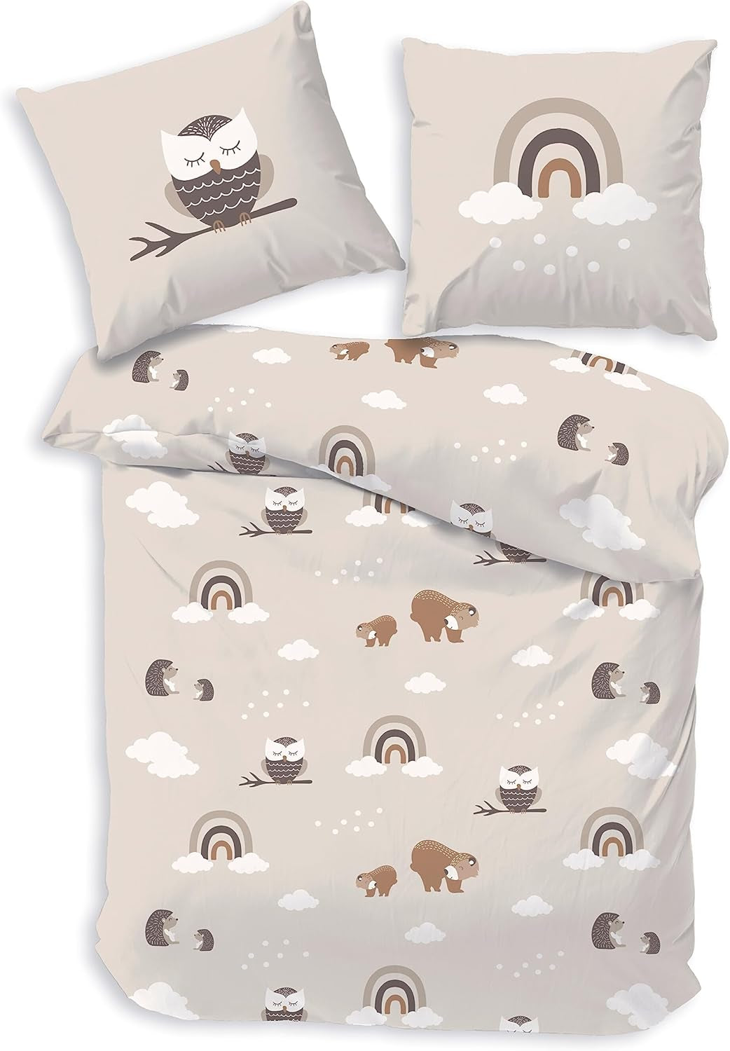 Linge de lit enfant, renard, hibou et animaux de la forêt, 100% coton Linge de lit - enfant Naty Shop Hibou
