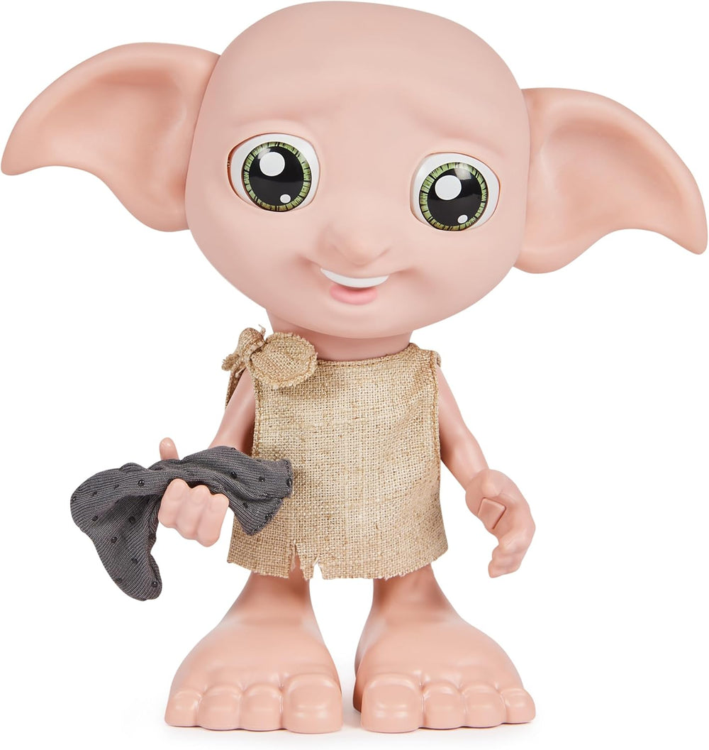 Spin Master 6067280 Wizarding World Harry Potter Poupée-chaussette interactive magique Dobby Elf, plus de 30 sons et phrases, 21,6 cm, jouet pour enfants, noir