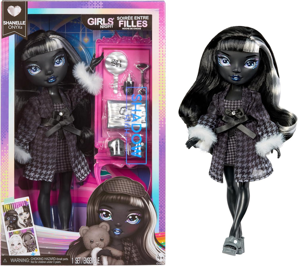 Rainbow High Shadow High Girl's Night - Shanelle Onyx - Poupée mannequin de 28 cm dans les tons de gris, cheveux noirs et tenue avec accessoires et peigne - Pour collectionneurs et enfants à partir de 6 ans