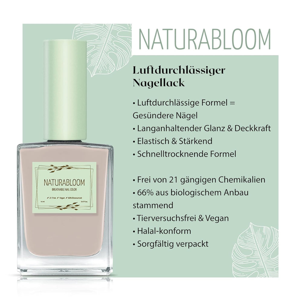 Vernis à ongles beige à séchage rapide (Moon Dust) - vernis à ongles naturel avec formule végétalienne - respirant, durable et durable, 14 ml