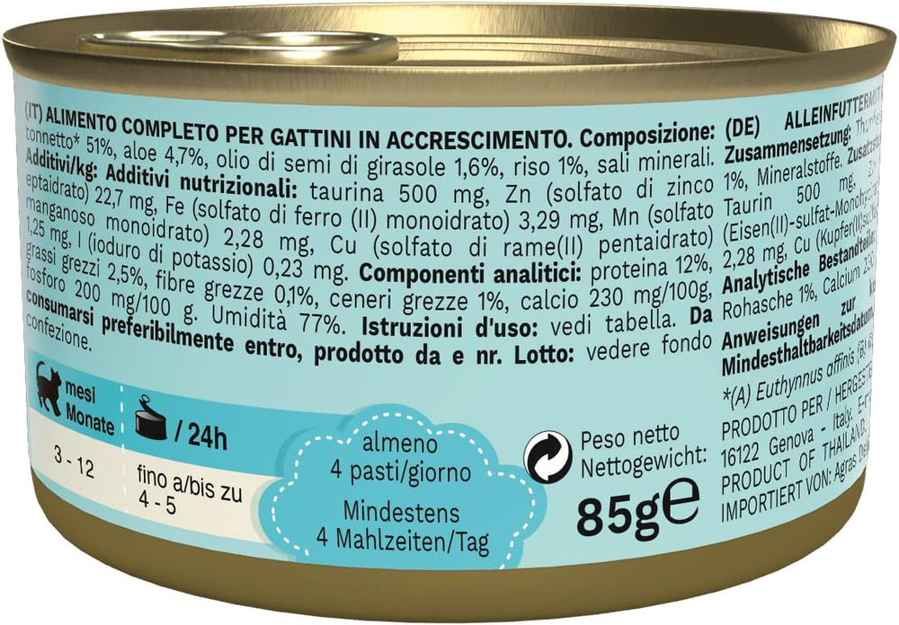 Hrană umedă pentru pisici Cat Jelly Kitten Tuna cu Aloe Vera, jeleu, 24 cutii x 85 g