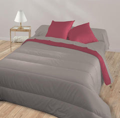 Couette réversible bicolore Bleu Câlin pour 2 personnes, microfibre, bordeaux/poivre, 220X240 cm Couettes et couettes Naty Shop