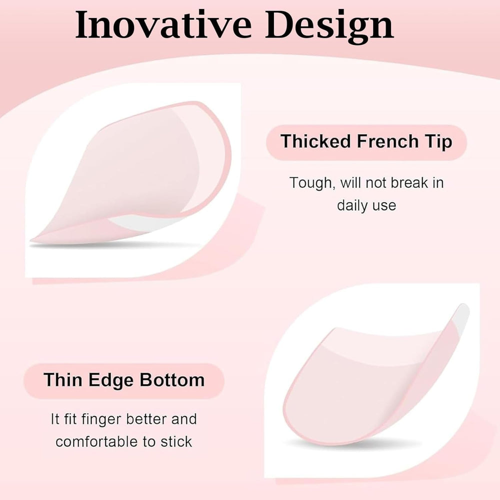 240 Stück Falsche Nägel Tips Set - Französisch Falsche Nägel Zum Aufkleben - Künstliche Nägel Medium Quadrat Ballerina Nail Art Manucure Faux Ongles Für Damen Und Frauen (French Medium Ballerina)