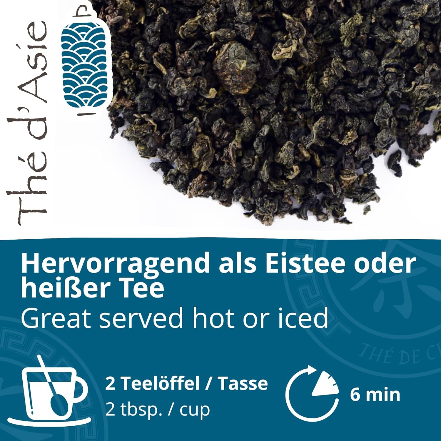 Khla - Thé Oolong Bio 100 G - Thé Bleu - Thé Naturel en Vrac - Thé Asiatique Biologique - En Vrac et Coupé - Tisane et Infusé - Origine Chine