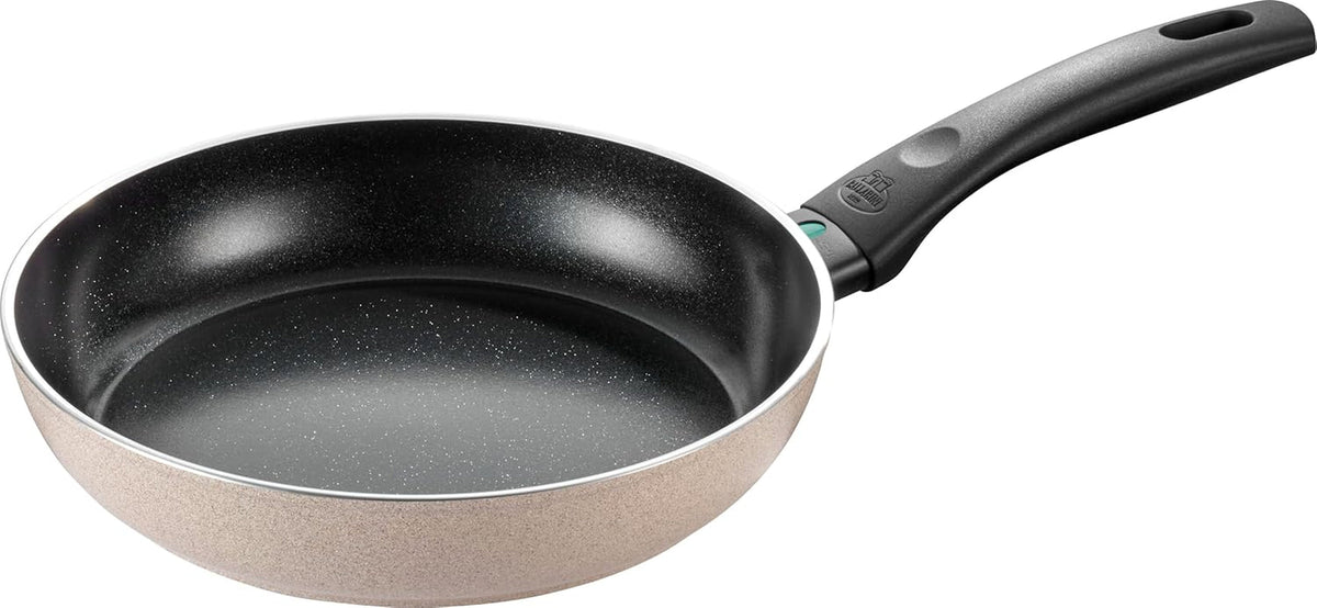 Poêle Ledro, 24 cm, aluminium, compatible induction, revêtement céramique antiadhésif, Thermopoint, fabriqué en Italie, beige Casseroles et poêles Naty Shop 24 cm