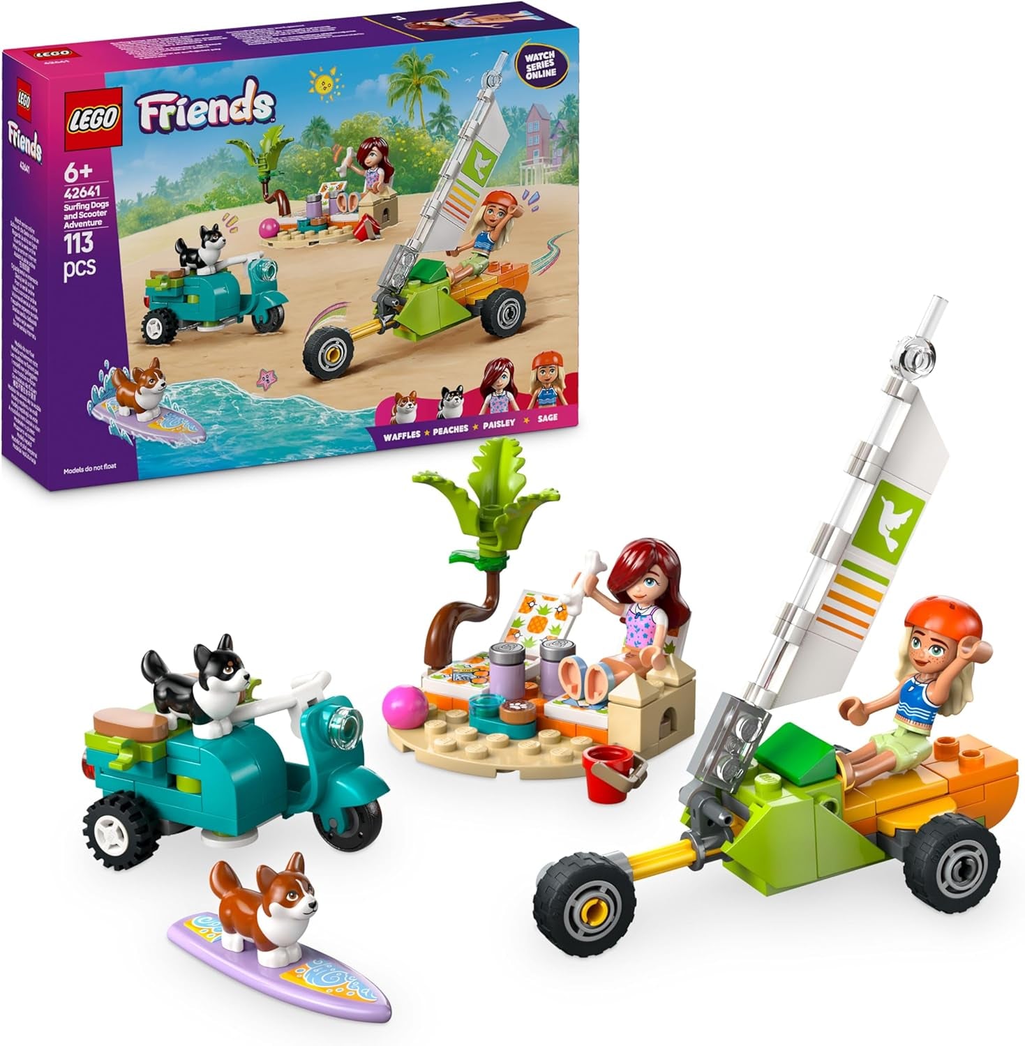 Jouet de soirée cinéma de l'amitié LEGO Friends pour filles de 6 ans et plus - incl. 2 mini poupées, un écran et un projecteur de briques lumineuses - Ensemble de construction créatif - 42642