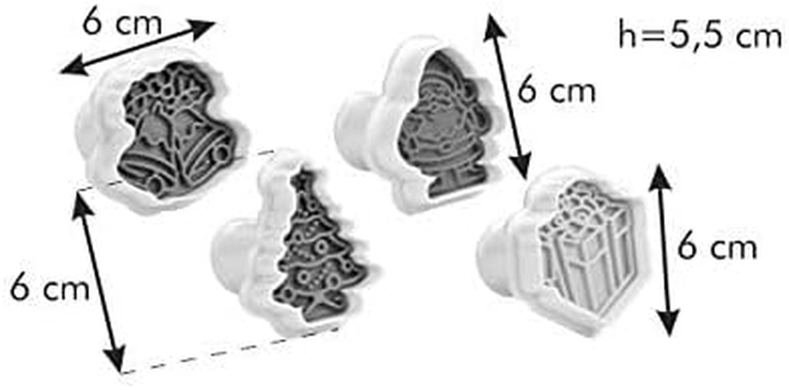 Tescoma Christmas Delicia Stamp Assortiment de boîtes à biscuits Lot de 4