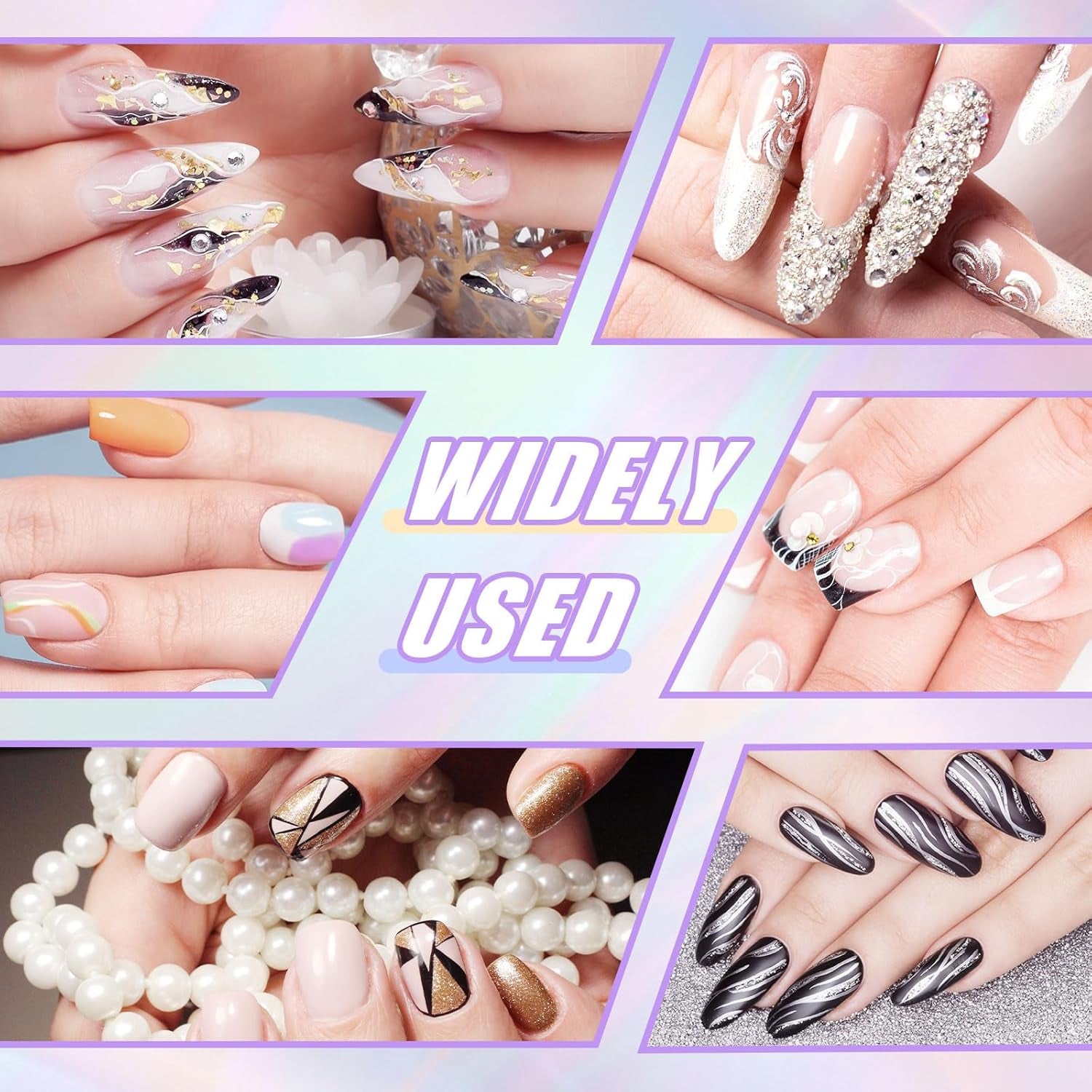 Sularpek 6 pcs Nagel Pinsel, Nail Art Pinsel, Pinsel Nageldesign, Nagel Pinsel Set, Nail Art Dotting Tools avec 1 pinceau éponge applicateur, Nageldesign Zubehör pour DIY Nail Art Design