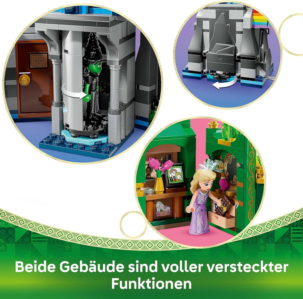 LEGO Wicked Emerald City & Kiamo Ko Castle - Kreatives Spielzeug mit Elphaba & Glinda Minifiguren sowie EIN AFFE & Zubehör - Kinder Geschenk für Mädchen, Jungen & Filmfans ab 9 Jahren - 75689