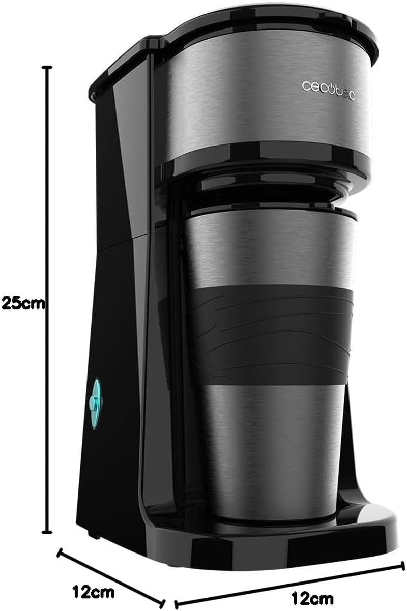 Machine à expresso Cecotec Coffee 66 Drop & Go avec carafe thermique, 700 W, capacité 420 ml, bec verseur scellé, filtre permanent ou en papier, fonction d'arrêt automatique, récipient avec fenêtre