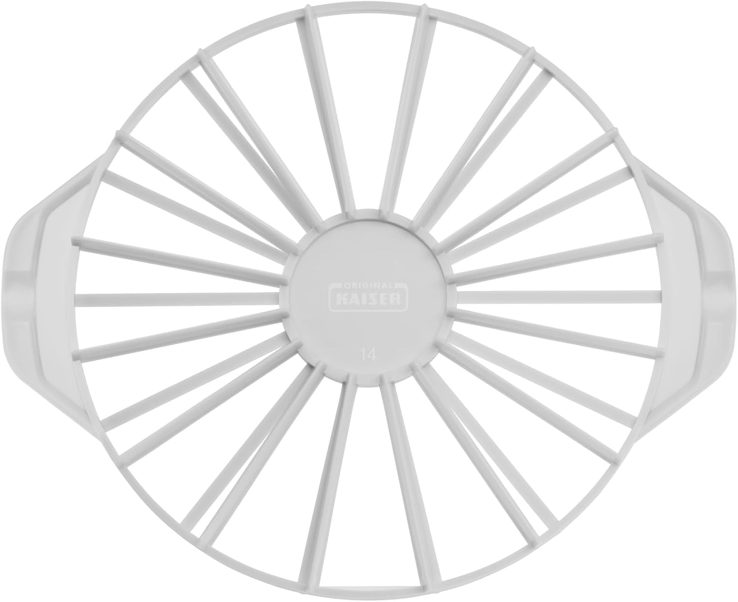 Séparateur de gâteau en plastique classique Kaiser original 31,5 cm Séparateur de gâteau pour 14 ou 16 tranches égales Séparateur de gâteau double face blanc