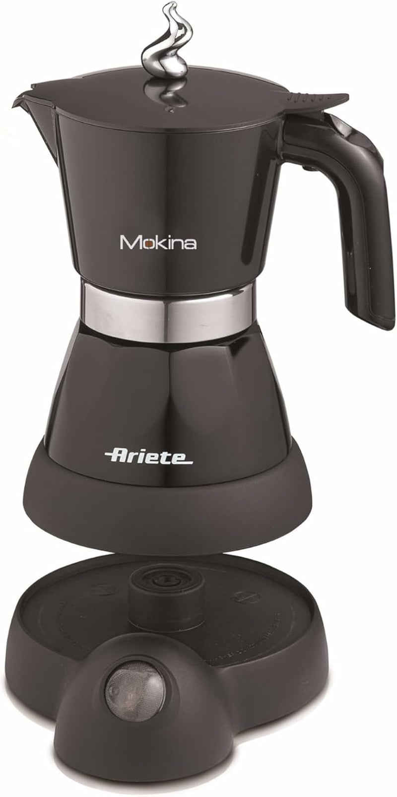Ariete 1358 Moka Aroma, Machine à expresso électrique, 480 W, 2/4 tasses à expresso, Noir