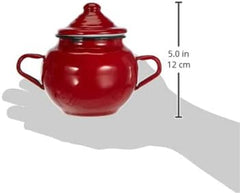 Pot Roja avec couvercle, 0,5 l, acier émaillé rouge, 10 x 10 x 20 cm, 2 pièces