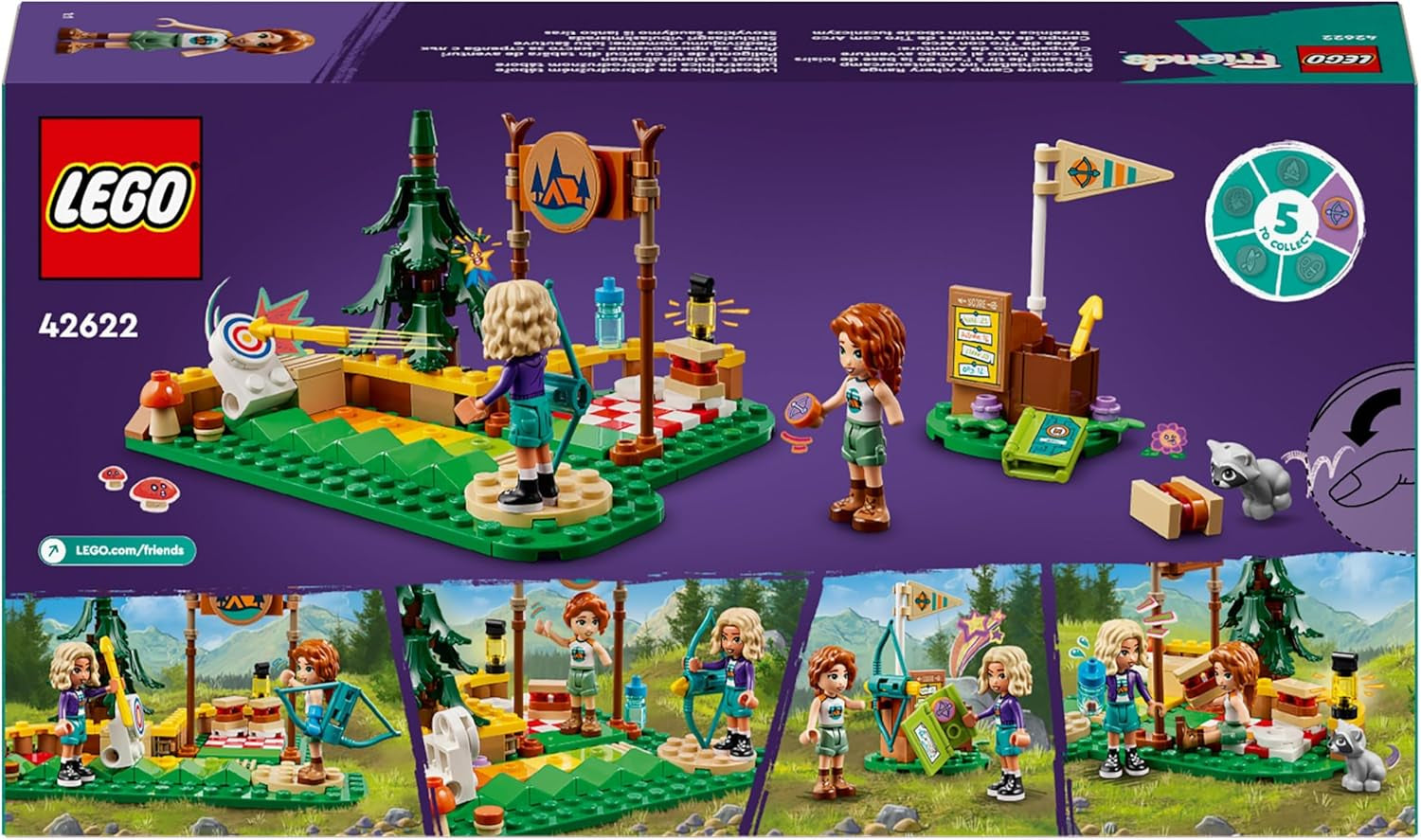 LEGO Friends Tir à l'arc au camp d'aventure Jouet de construction pour enfants avec arc et flèche, 2 figurines et un évier, pour filles et garçons à partir de 6 ans 42622 Ensembles de construction Besuche an LEGO-Store