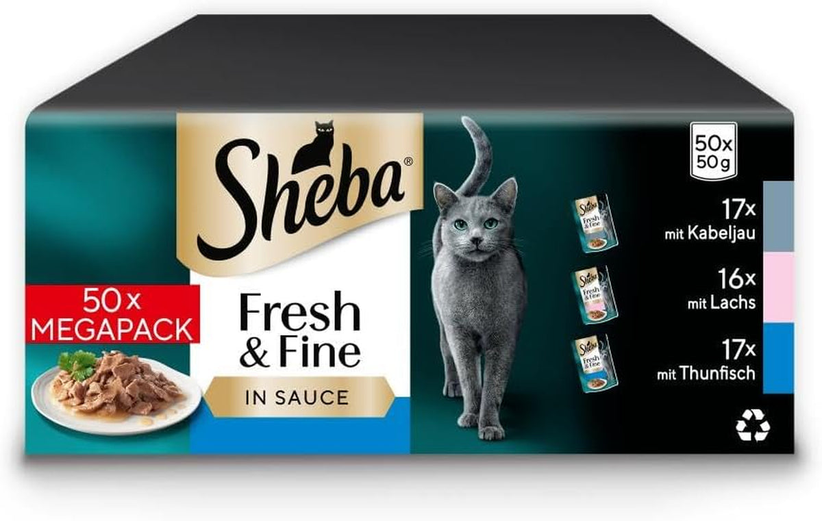 Sheba CATCARE Sachet Wet Fresh & FINE (Poisson) Morceaux en sauce Adulte 50g Multipack Standard