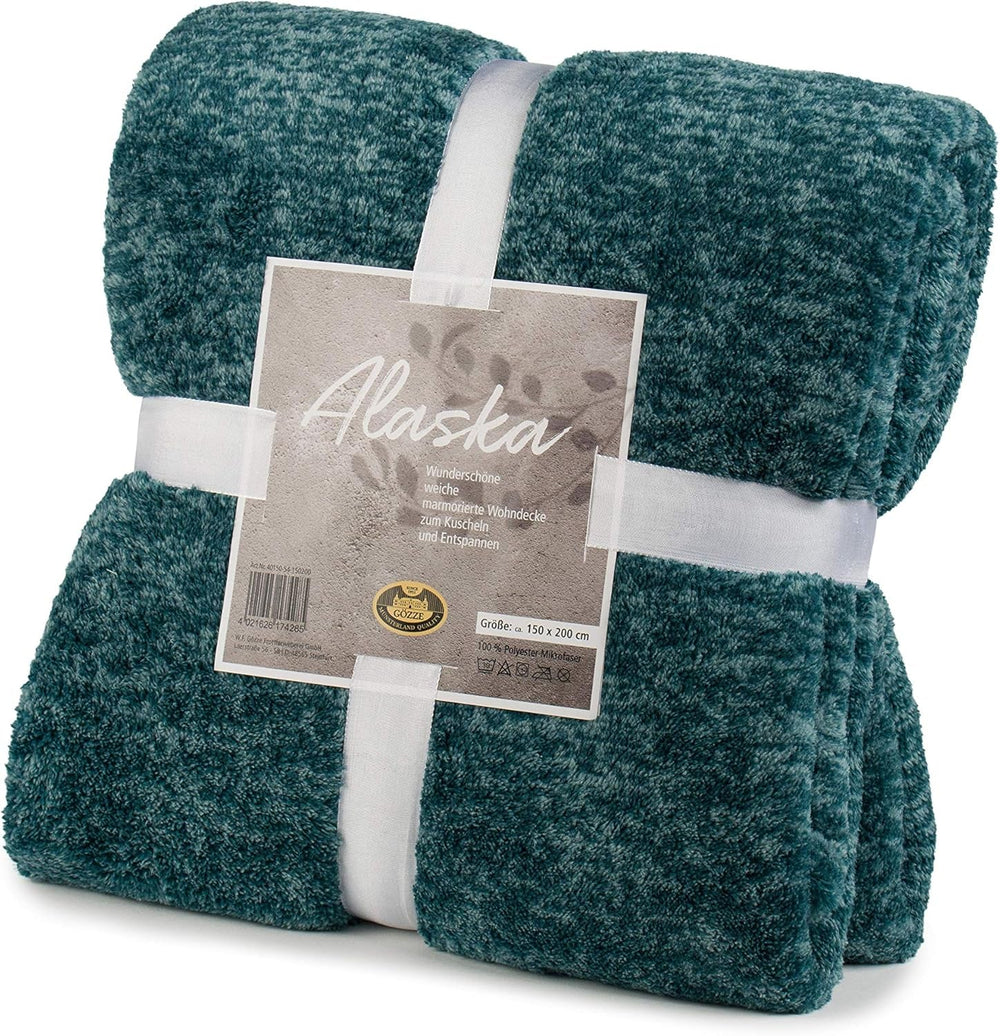 Gözze - Pătură living și confortabilă marmorată, 150 X 200 Cm - Petrol Paturi si Cuverturi Besuche den GÃ¶zze-Store