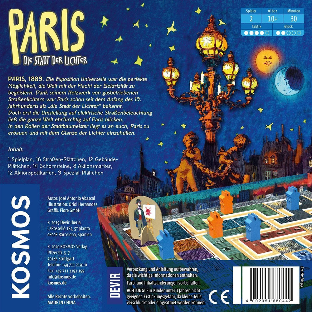KOSMOS 680442 Paris - Ville Lumière Duel des meilleurs chantiers Jeu de stratégie à 2 joueurs avec des règles simples Jeu à 2 joueurs à partir de 10 ans