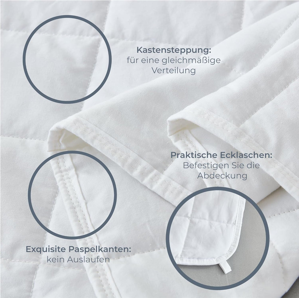 Couverture lestée Degrés de Confort 135X200Cm 7Kg, couverture thérapeutique anti-stress en 100% coton, couverture lourde Couverture lestée pour adultes Peut améliorer le sommeil et réduire le stress Degrés de Confort Lits et Couvertures