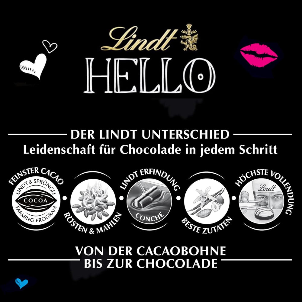 Lindt HELLO Gâteau au fromage aux fraises et au chocolat | Barre 100g | Chocolat au lait fourré à la crème de fromage blanc aux fraises | Barre de chocolat | Cadeau chocolat