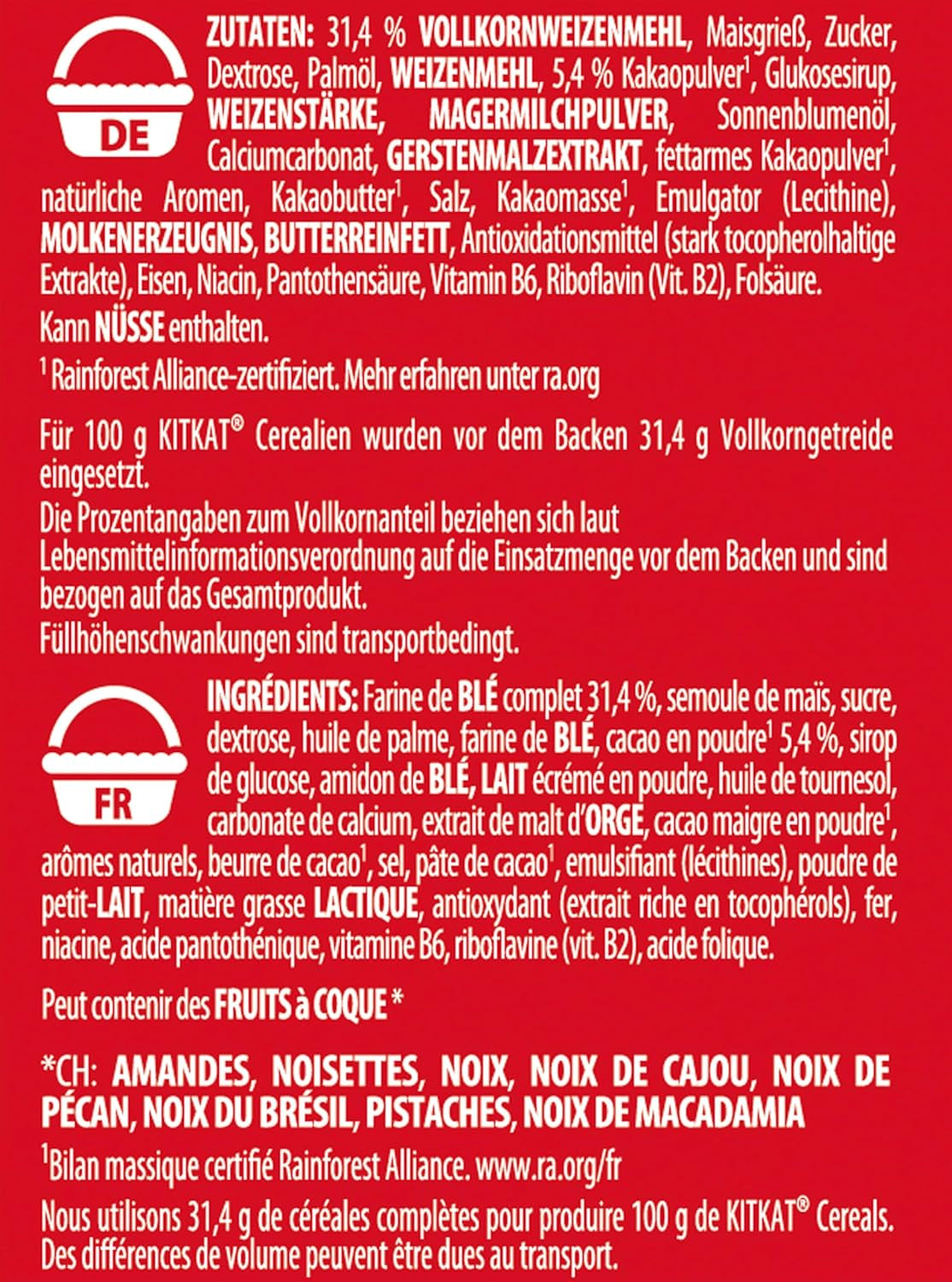 Nestlé Céréales, céréales croustillantes pour petit-déjeuner avec gaufrette typique et délicieux chocolat, 1 paquet (1 x 330 g)