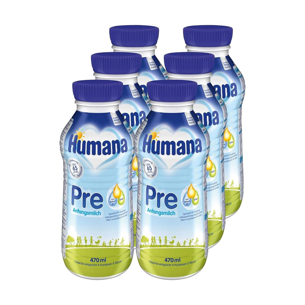 Lapte Humana Initial PRE, de la nastere, lapte praf pentru sugari, numai cu DHA si lactoza, 750 g Naty Shop 6 x 470 ml Lichid