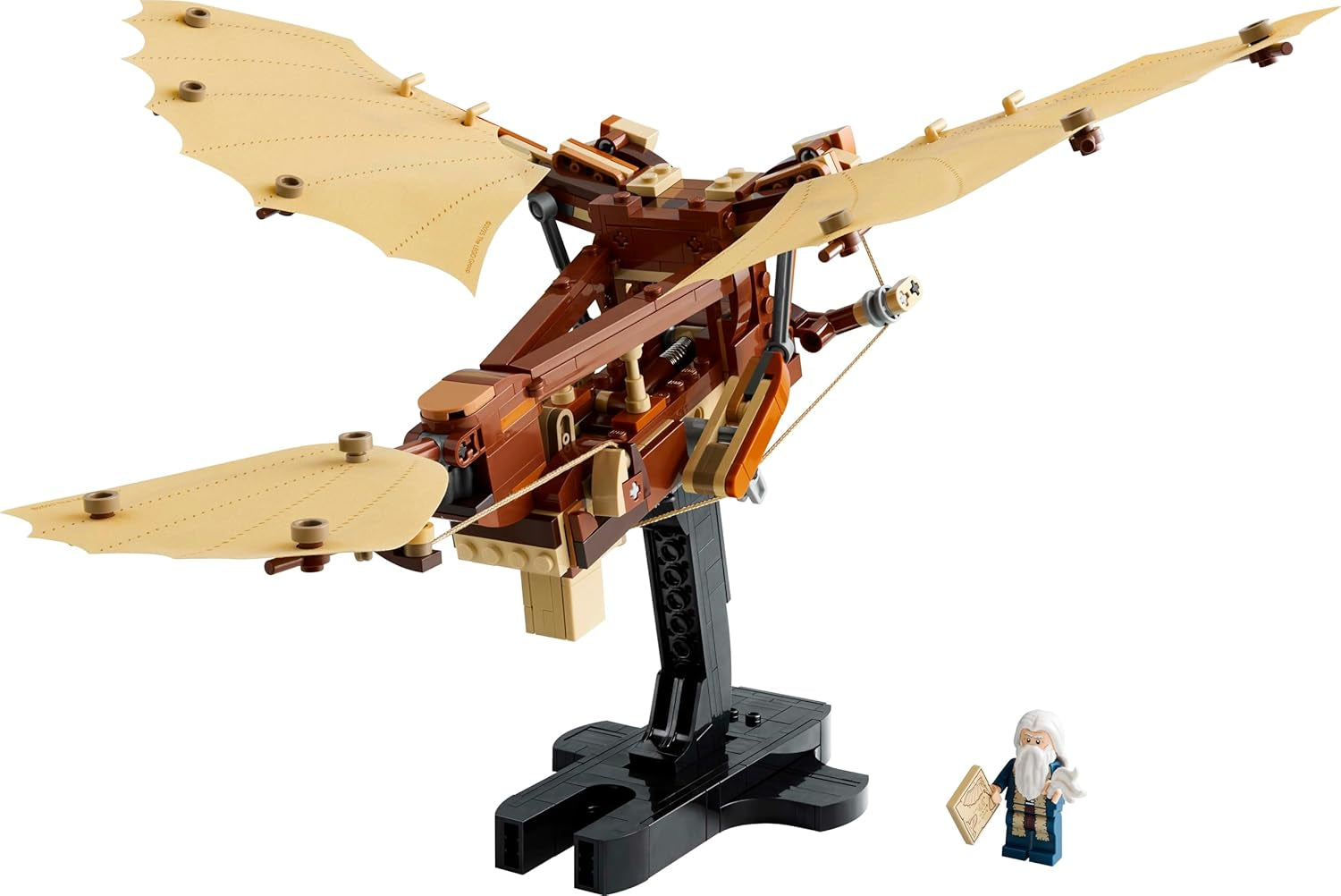 LEGO Icons Leonardo da Vincis Fluggerät mit schlagenden Flügeln - Incluant Minifigure & Ständer - Bauset für Erwachsene - Deko-Set für Zuhause - Giftidee - 10363
