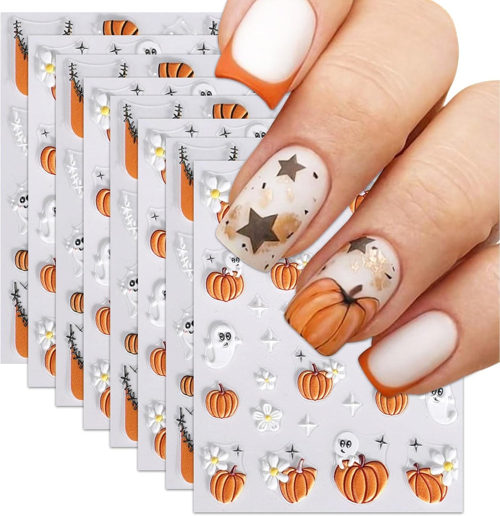 Autocollants pour ongles Halloween, 8 feuilles d'autocollants pour ongles Halloween, autocollants pour ongles, nail art, breloques pour ongles, accessoires pour ongles, design de Noël, Noël (type A)