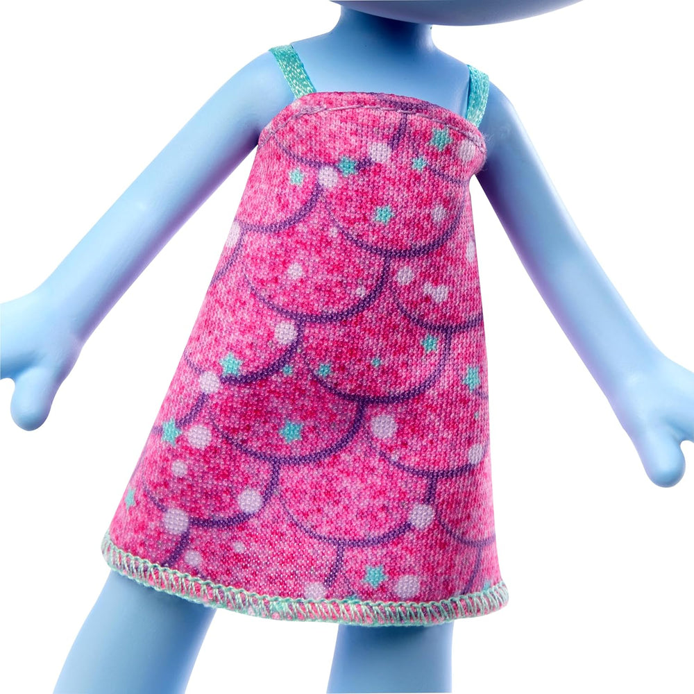 Mattel DREAMWORKS TROLLS United We Stand - Poupée surprises poilue en chenille avec cheveux bleus scintillants, bandeau violet, 3 ans et plus, HNF15