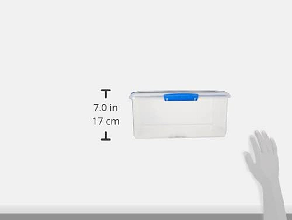 Pot pour le stockage des aliments KLIP IT System | 9,67 litres | Pot de conservation empilable et hermétique avec couvercle, adapté au réfrigérateur/congélateur | Plastique sans BPA | clips bleus | 1 pièce (paquet de 4) boîtes de conservation alimentaire Naty Shop