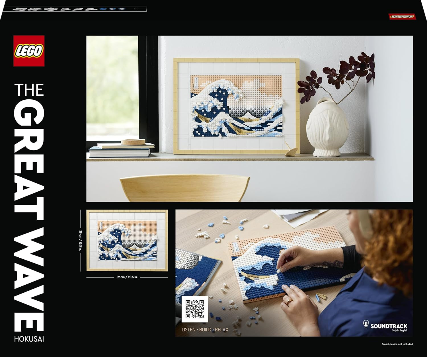 LEGO 31208 Art Hokusai – Grande salle de bain, décoration japonaise 3D, ensemble de base, décoration océan, passe-temps pour la vie, DYI, décoration de maison et de bureau