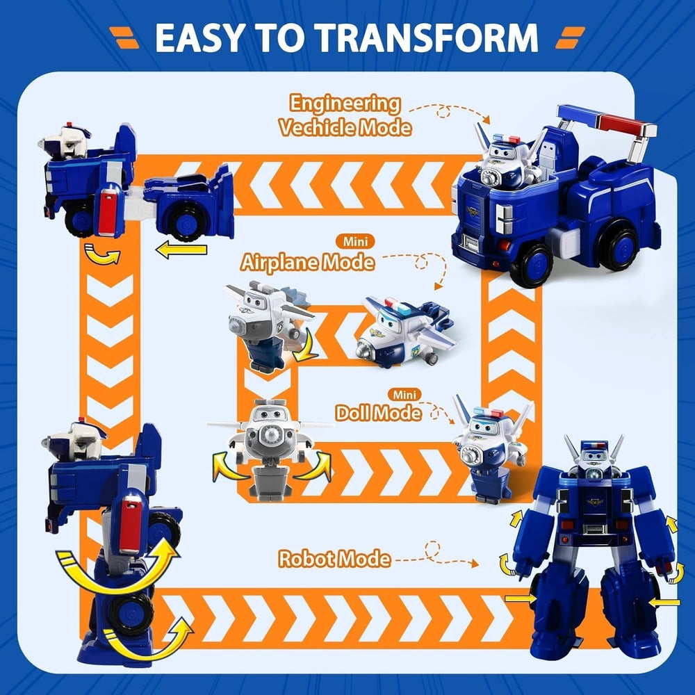 SUPER WINGS - VÉHICULE ROBOT CONVERTIBLE "PAUL'S CRUISER" 18 Cm + 1 FIGURE 5 Cm - Jouet voiture et avion Transform-A-Bots de la série animée - Jouets pour enfants à partir de 3 ans Figurines Naty Shop