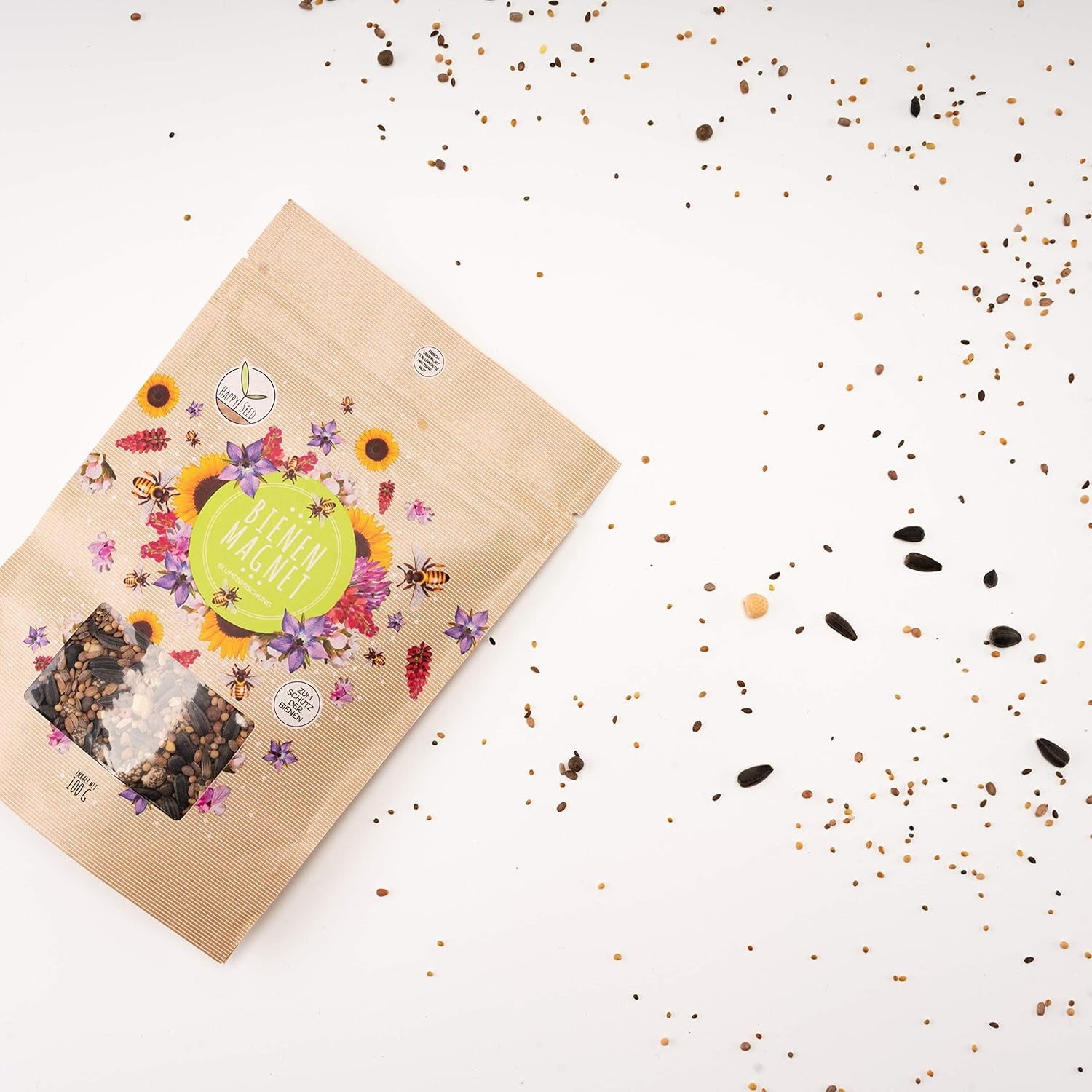 100 g de graines de fleurs sauvages pour un pâturage d'abeilles coloré – Mélange de graines de fleurs sauvages vibrantes et riches en nectar pour les abeilles et les papillons (comprend un eBook GRATUIT)