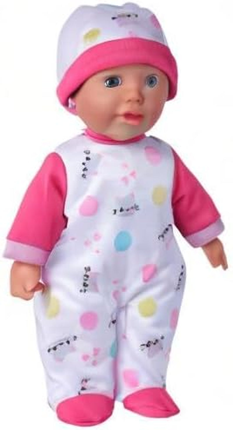 Simba 105140004 - Laura Cutie, poupée au corps doux et aux yeux endormis dans une jolie combinaison minou, 5 sons, 30 cm, à partir de 12 mois