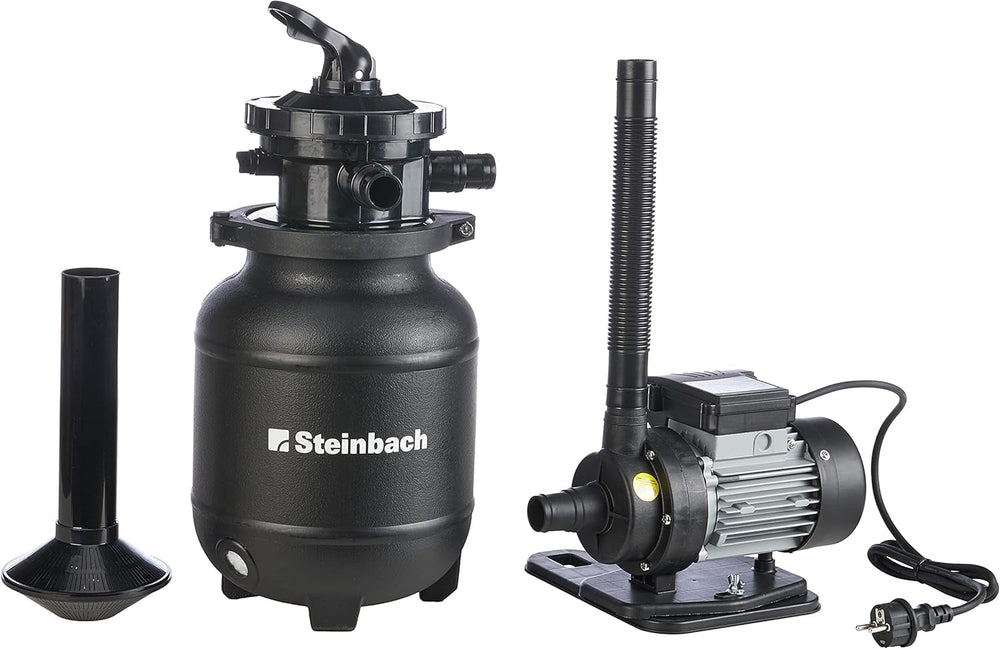 Piscină cu cadru metalic - Piscină supraterană - Ø 305 x 76 cm și sistem de filtrare Steinbach Active Balls+, capacitate de circulație 3,8 m³/h, racord Ø 32/38 mm, incl. 320 g bile filtrante, 040386