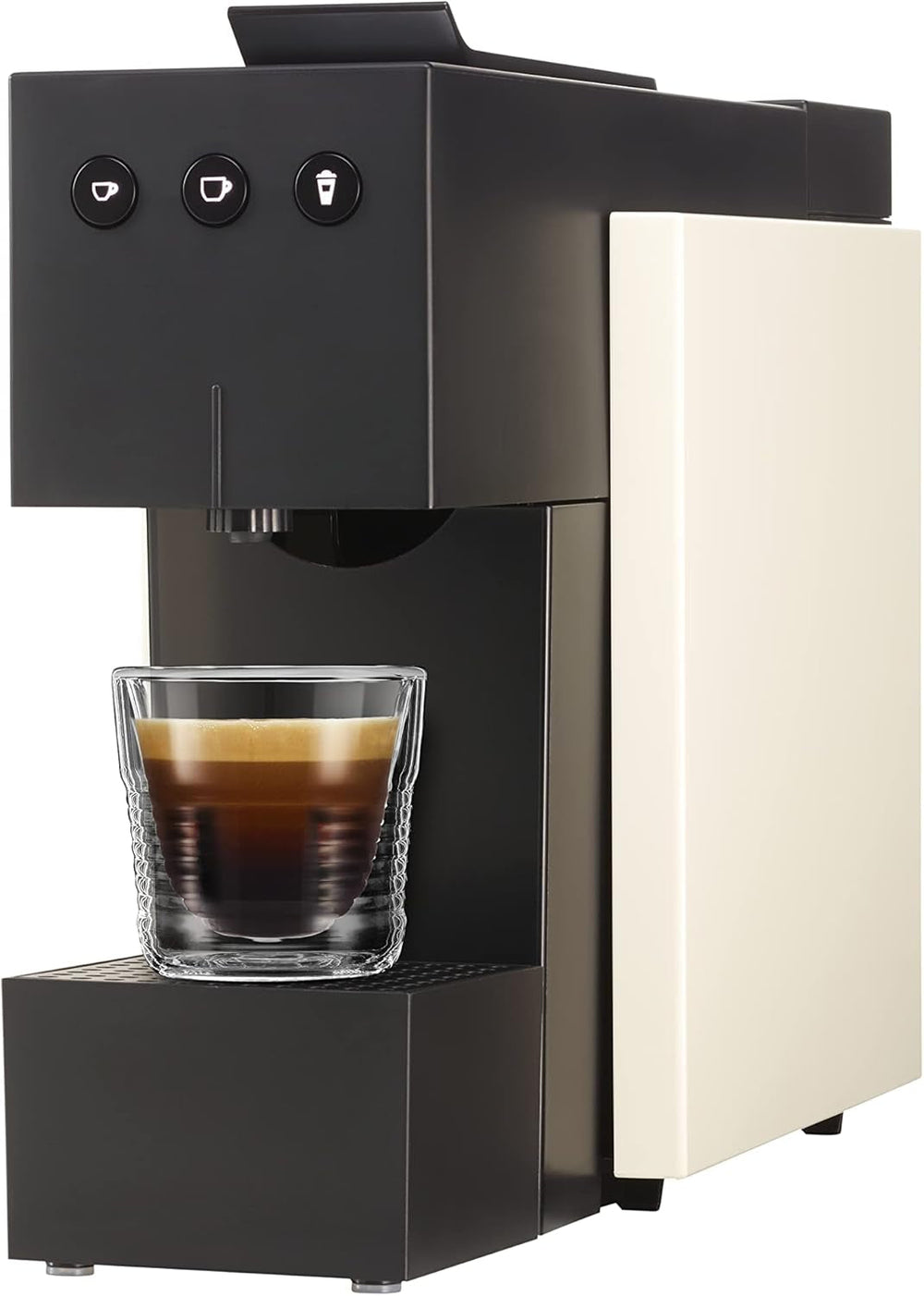 Machine à expresso avec capsules K-FEE SQUARE pour café, thé et cacao | Expresso compact | Chauffage rapide | Réservoir d'eau de 0,8 l | 19 barres | Noir piano