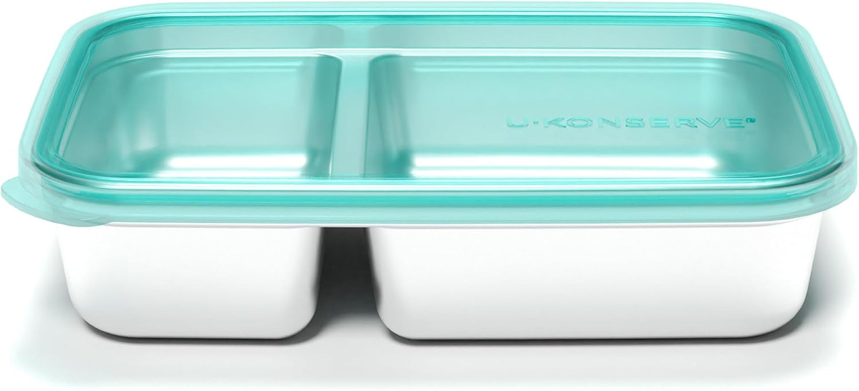 U Konserve - Récipient alimentaire rectangulaire divisé en acier inoxydable avec couvercle en silicone - Bleu sarcelle - 28 oz / 825 ml Boîtes de conservation des aliments Naty Shop Bleu sarcelle 28 oz