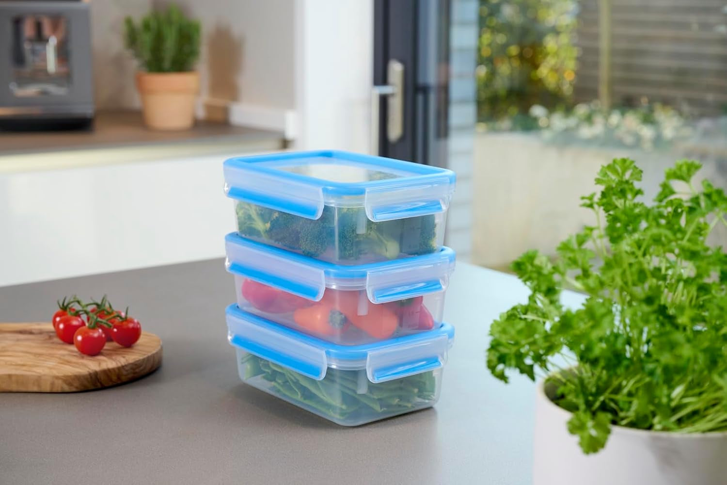 Emsa 508558 Récipients de conservation des aliments Clip & Close | Ensemble 3 pièces | 3 x 1 litre | -40 à +100 degrés | plastique | 100% scellé | sceau spécial pour la fraîcheur des boîtes de conservation des aliments Naty Shop