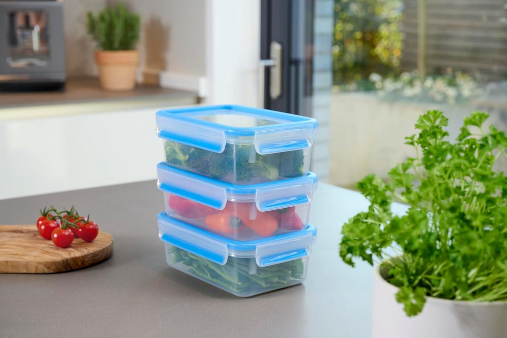 Emsa 508558 Récipients de conservation des aliments Clip & Close | Ensemble 3 pièces | 3 x 1 litre | -40 à +100 degrés | plastique | 100% scellé | sceau spécial pour la fraîcheur des boîtes de conservation des aliments Naty Shop