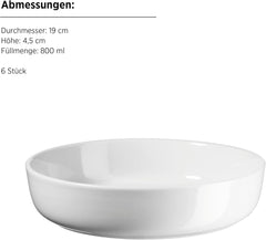MÄSER, série Navina, service de table pour 6 personnes, vaisselle en porcelaine blanche, intemporelle, porcelaine, blanc