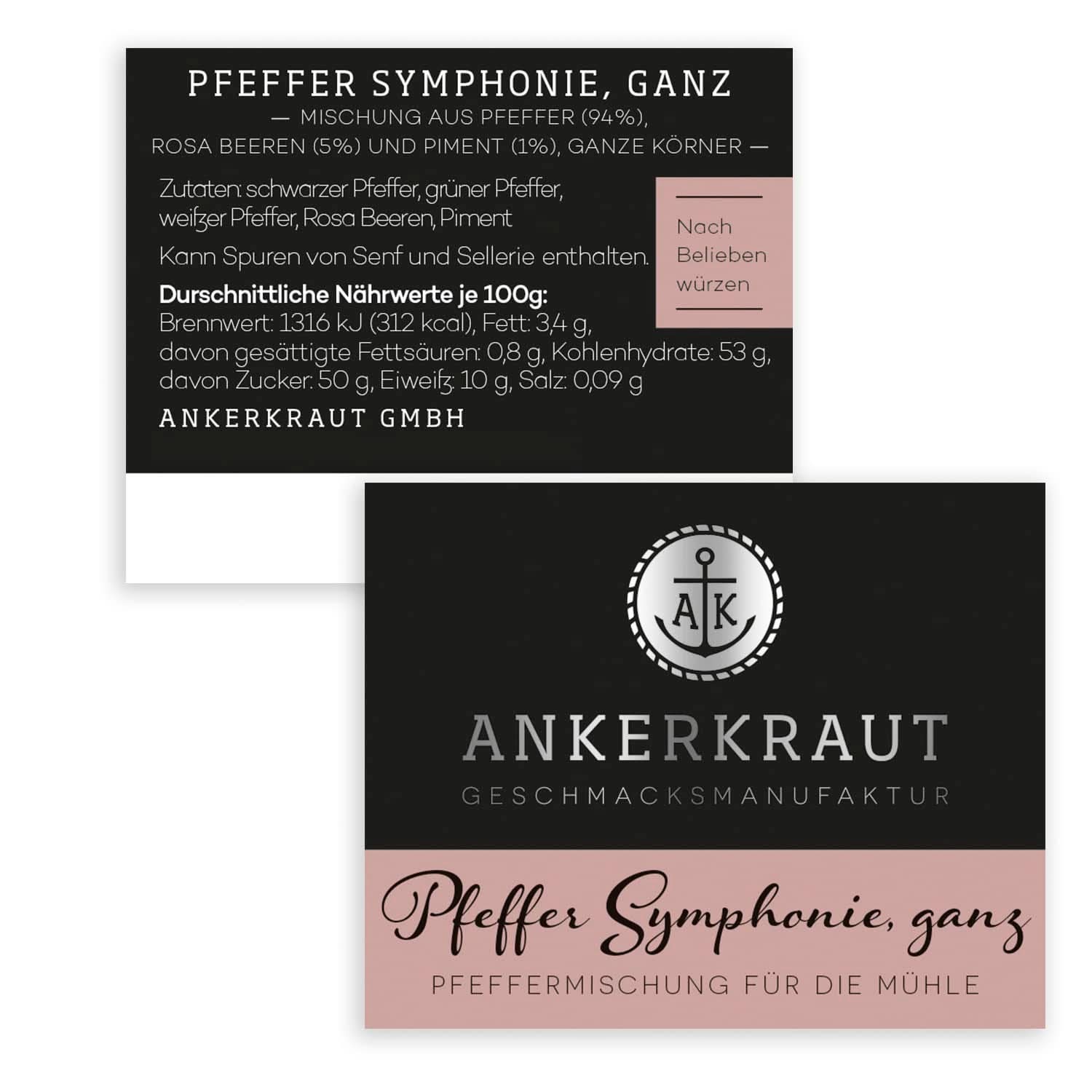 Ankerkraut Symphonie, mélange de poivre pour assaisonner avec arôme et goût, 140 grammes Condiments Naty Shop