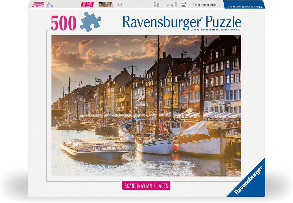 Ravensburger Puzzle 12000846, Lieux scandinaves - Coucher de soleil à Copenhague - Puzzle 500 pièces pour adultes et enfants de plus de 12 ans Puzzle Naty Shop