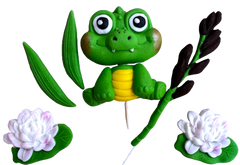 Set 6 decoratiuni din pasta de zahar, Crocodil Decoratiuni din Pasta de Zahar Nati Shop
