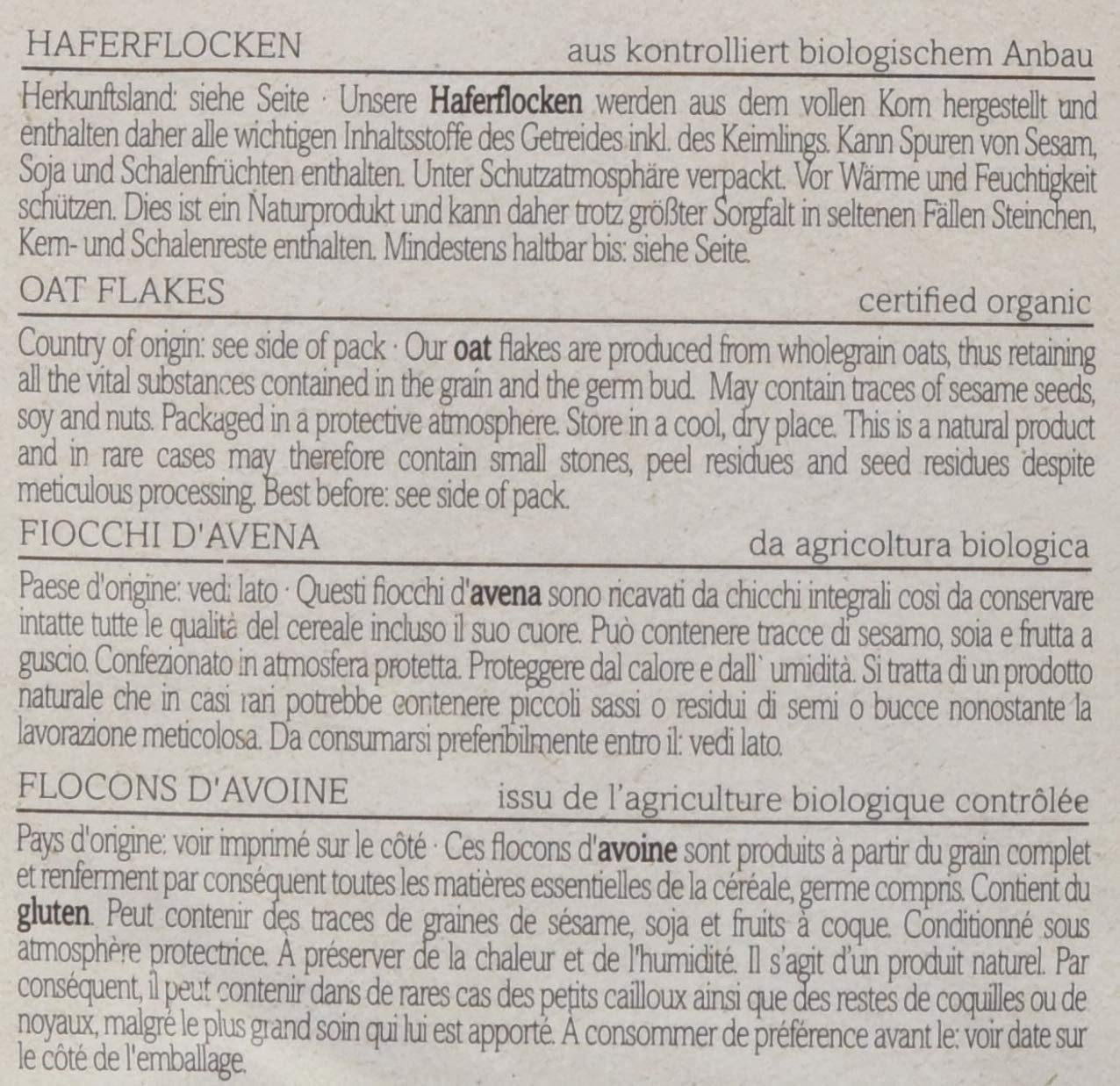 Gruau biologique Verival, paquet de 6 (6 x 500 g)