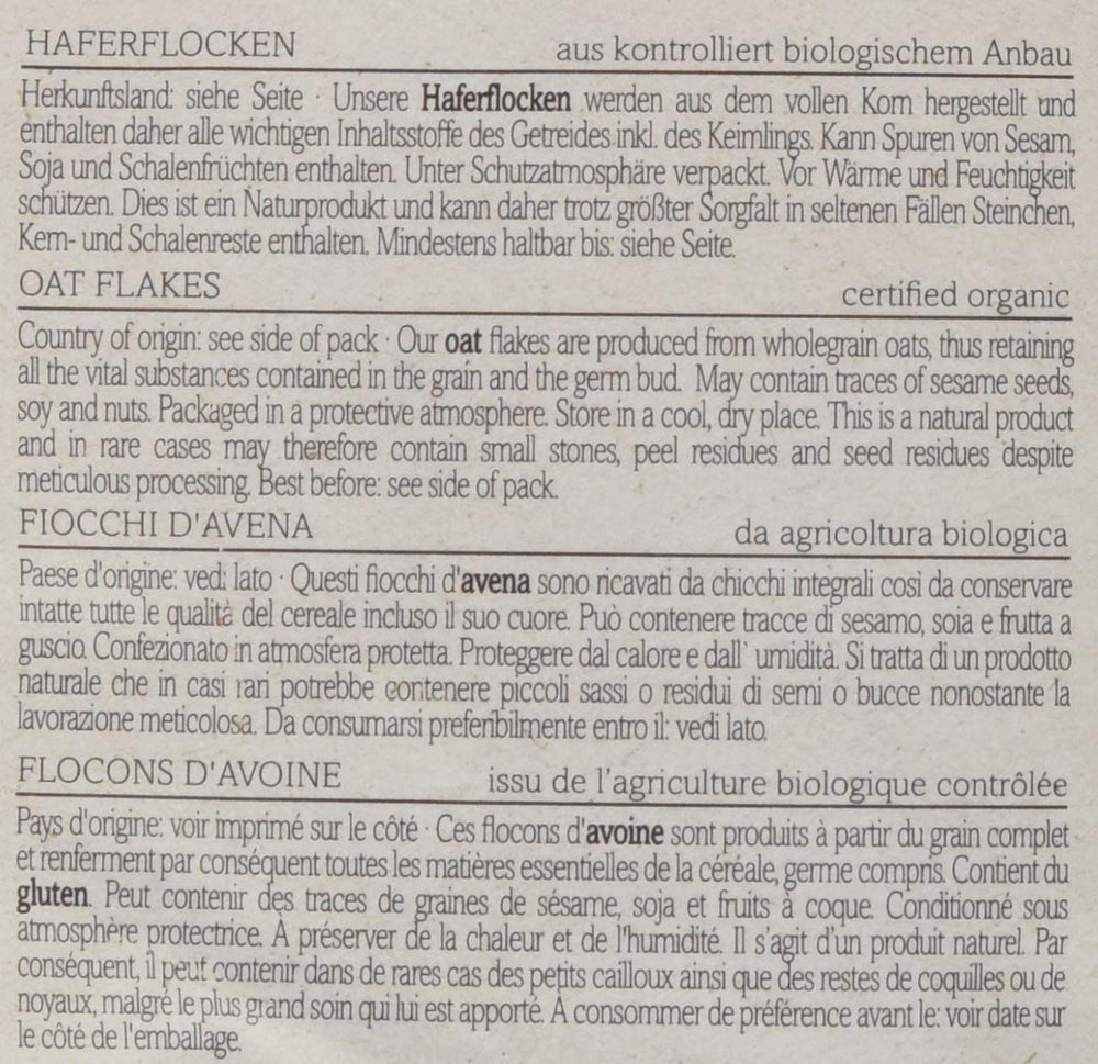 Gruau biologique Verival, paquet de 6 (6 x 500 g)