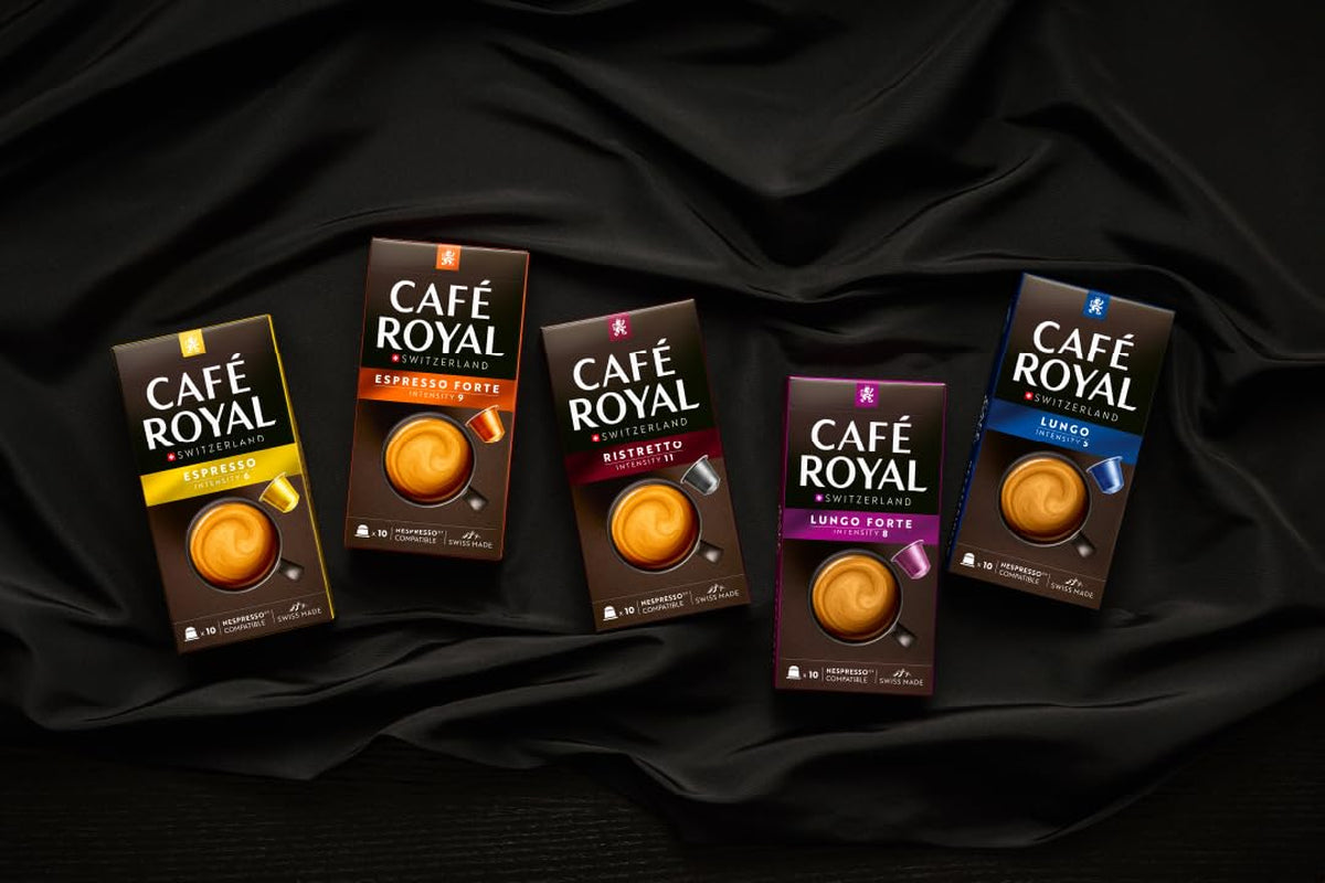 Café Royal Lungo Decaffeinato – Capsules de café compatibles Nespresso®, 100 % Arabica, Intensité 5/12, Rainforest Alliance, décaféiné, 100 capsules
