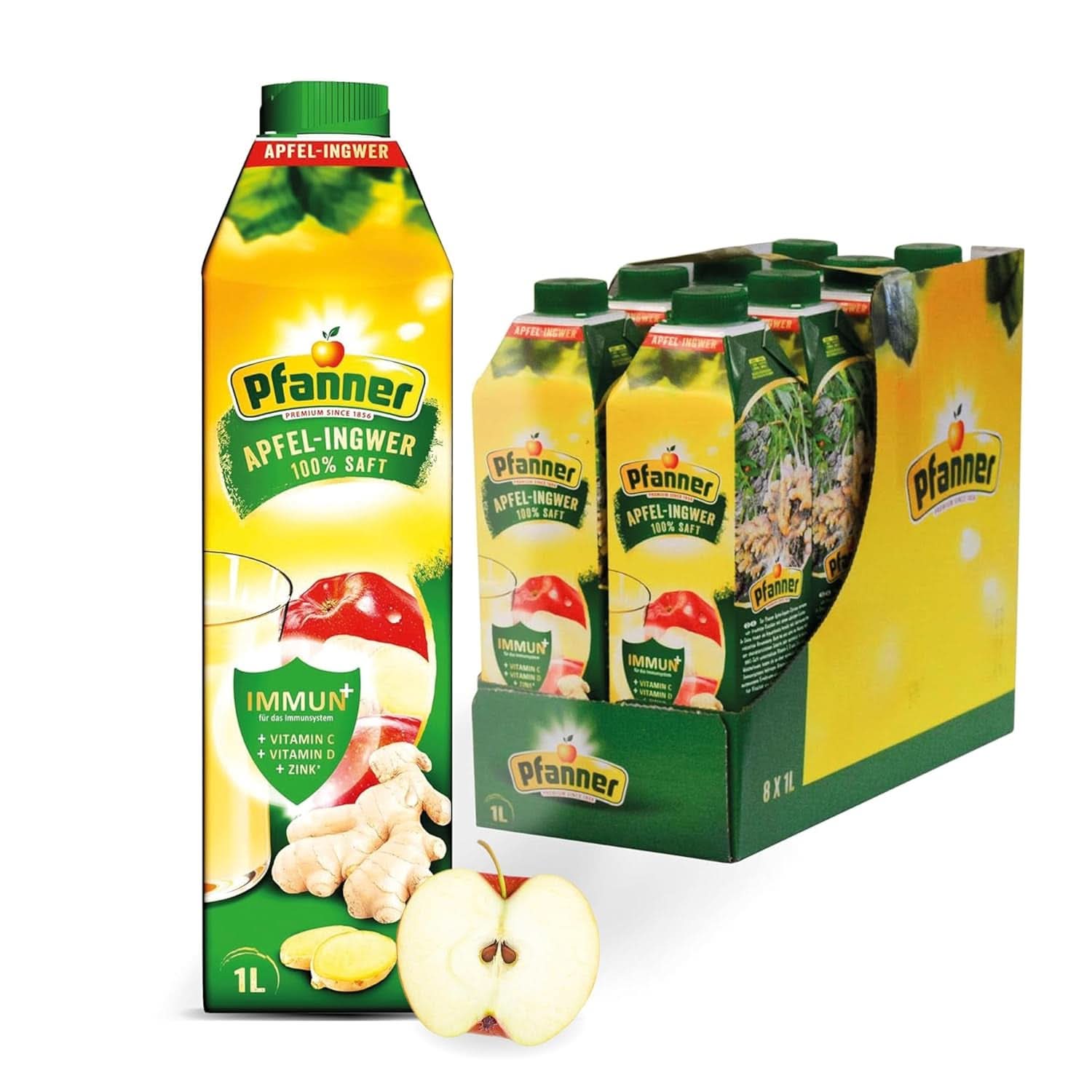 Pfanner Fraise Fruit Nectar (8 X 1 Litre) - 30% de Fruits - Boisson à la Fraise