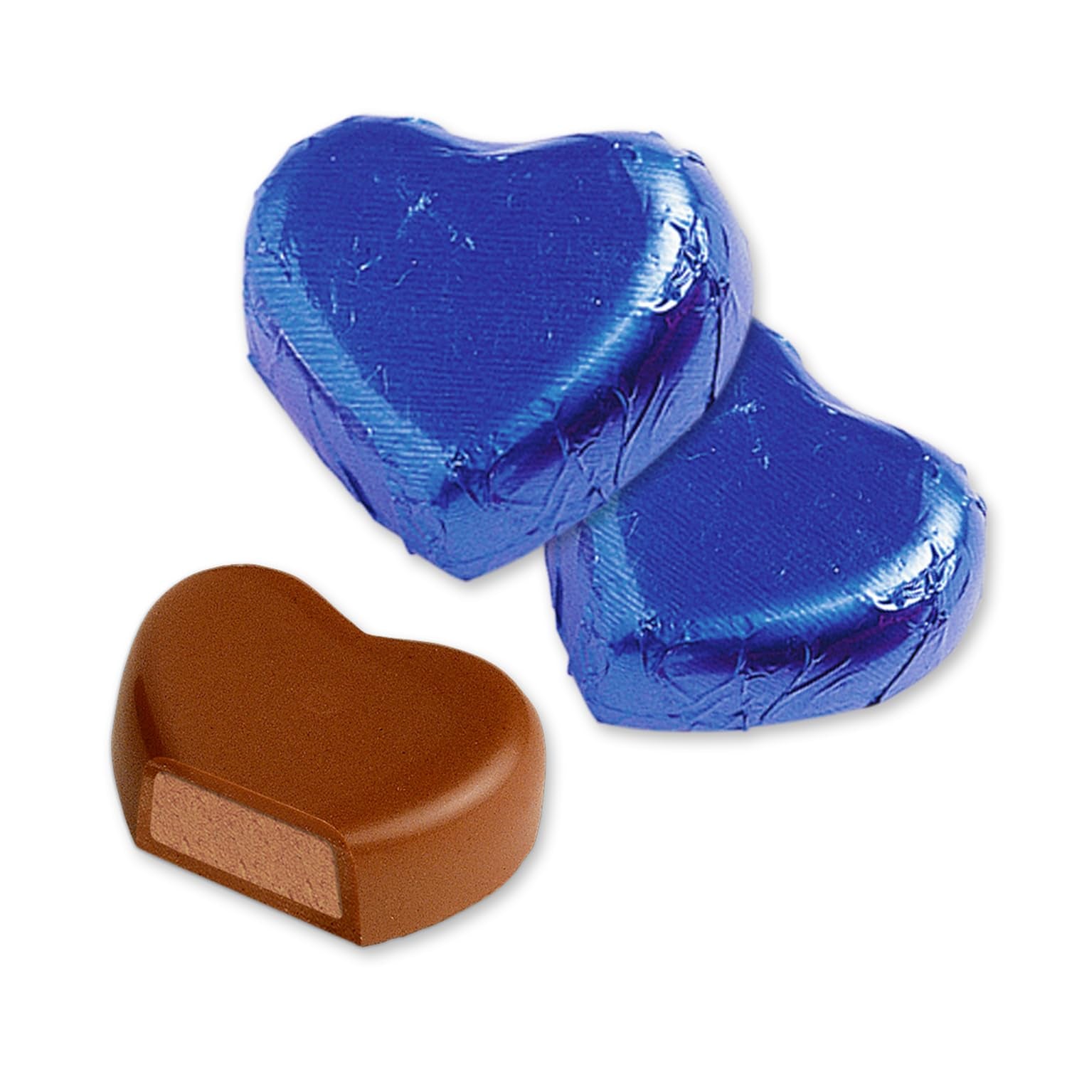 Günthart 150 cœurs en chocolat bleu fourrés au nougat | Pingouins à la crème de nougat | Coeurs de pingouin au chocolat bleu | Concours | Coeurs de chocolat bleu | Pingouin (1,2 kg)