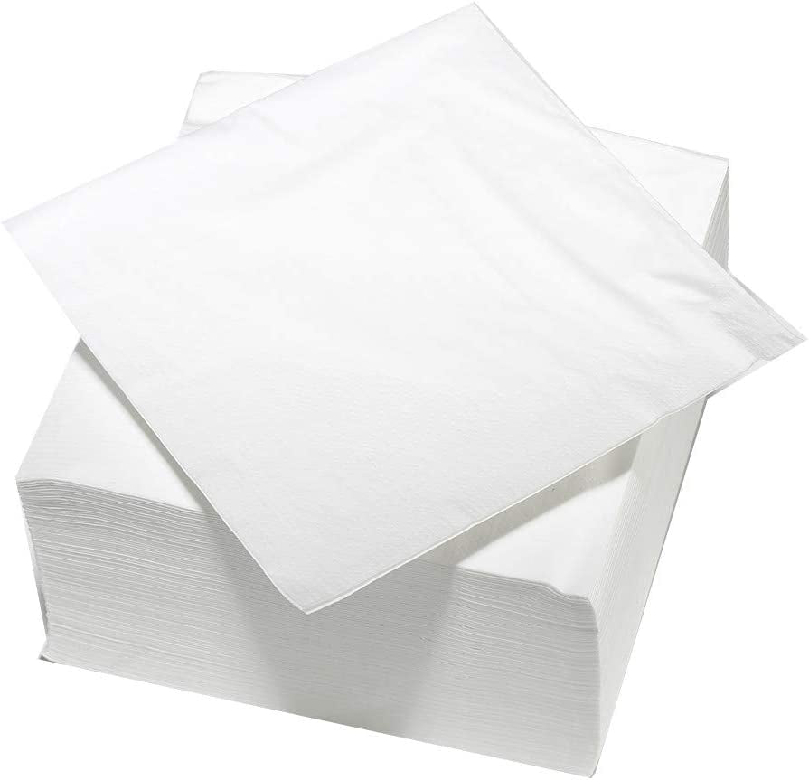 ARTS DE LA TABLE 100 Serviettes en coton, 2 épaisseurs, 33 x 33 cm, Blanc (Lot de 4)