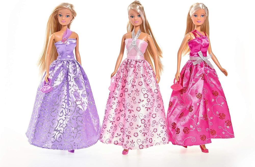 Simba 105723369 - Steffi Love Glamour / Ensemble de vêtements pour poupée / 3 articles assortis / Un seul article est inclus / Robe de bal pour toutes les poupées de 29 cm / Poupée non incluse
