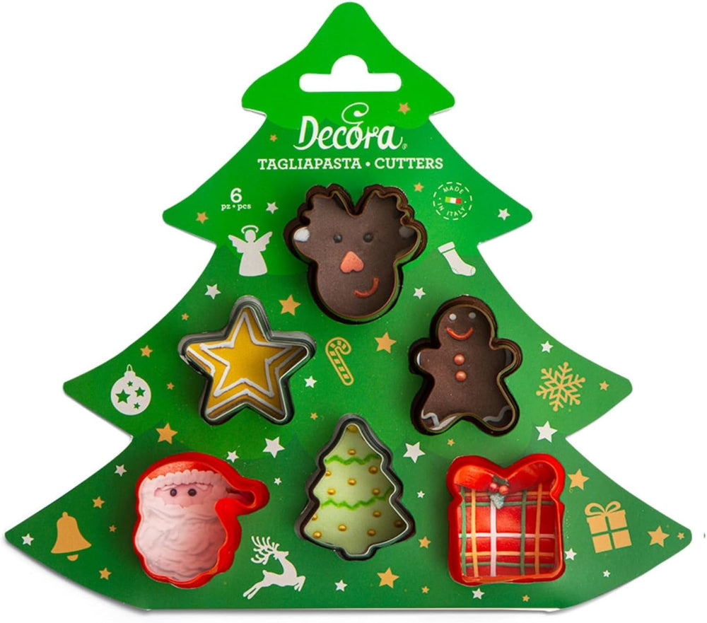 0255097 MINI DÉCORATEUR DE NOËL EN PLASTIQUE, 6 PIÈCES, Assorti